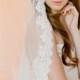 Bridal veil- Mantilla veil- Point d'Espirit veil-polka dot veil-wedding veil-fingertip veil- lace veil-beaded veil- style 130