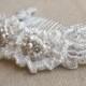 Bridal Hair Comb Beaded Lace Comb Lace Bridal Hair Accessories Wedding Comb Lace Bridal Hairpiece Silver Ivory Pearls Crystals Headpiece