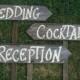 Set of 3 Rustic Wood Wedding Directional Stake Signs Reception Ceremony Western Bridal With Arrow
