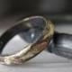 Rustic Gold and Oxidized Silver Mens Wedding Band 4mm Width Artisan Mens Wedding Ring or Commitment Ring