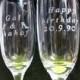 Custom birthday Champagne Glasses - Personalized Toasting Glasses For Bride & Groom- Custom Engraved Champagne Flutes, Pair (2) Custom Wedding Champagne Glasses - Personalized Toasting Glasses For Bride & Groom- Custom Engraved Champagne Flutes, Pair (2) 