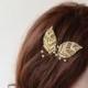 Gold Leaf Hair Pin, Wedding Hair Pins, Gold Leaf Bridal Hair Comb, Wedding Accessories, Hair Accessories