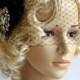 Black Bandeau Veil, Birdcage Veil, Wedding Veil, Bridal Veil, Russian Veil, Bird Cage Veil