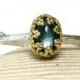 London Blue Topaz Twig Ring, Alternative Wedding Set, Natural Gemstone Ring, Botanical Jewelry