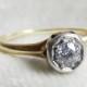 Antique Diamond Engagement Ring 0.30 Carat Old European Cut Diamond Vintage Engagement ring 14k Rose Gold