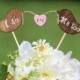 Lovebirds Cake Topper  I do Me Too Rustic - Cupcake Topper - Personalized Wedding - Beach wedding - Bride and Groom