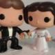 Han Solo and Princess Leia Funko Pop wedding cake topper bobble heads from Star Wars