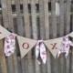 Love Banner -  Burlap Garland -Wedding Banner - XOXO- Rustic Wedding  - Hearts -Garland - Photo Prop- Floral - Burlap - Wedding Decoration