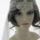 Couture bridal cap veil -1920s wedding  veil - Petite Fleur