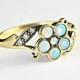 Opal and Diamond ring set in 9 carat gold vintage for her