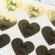 120 Gold Heart Thank You Stickers, Gold Foil Heart Labels for Wedding Favors - 1.5" x 1.5"