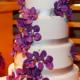White with Purple Orchid Cake
