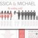 Silhouette Wedding Program, Wedding Party- Horizontal Layout, Silhouette Front and Back Customizable, 8.5"x5.5", Design 5