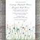 Wedding, Bridal Shower Invitation - Blue and Yellow Wildflowers Digital Printable File OR Professionally Printed Cards