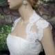 light Ivory sleeveless bridal alencon lace bolero jacket