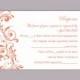 DIY Wedding RSVP Template Editable Text Word File Instant Download Rsvp Template Printable RSVP Cards Orange Rsvp Card Elegant Rsvp Card
