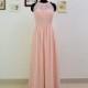 Long Chiffon Bridesmaid Dresses Long Pearl Pink Convertible Dress Floor Length Infinity Dress Bridesmaid Dress