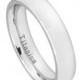 5mm White Titanium Classic Domed Ring  His Hers Men Women Wedding Engagement Anniversary Band White Titanium Ring Size 5-9