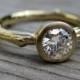 Moissanite Twig Engagement Ring: Recycled Gold; Half-Carat Forever Brilliant ™