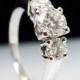 1.29 cttw Three Stone Diamond Engagement Ring - 14k White Gold - Size 6.75 - Free Resizing - Layaway Options