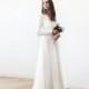 Ivory maxi tulle gown with long sleeves , Wedding maxi tulle gown