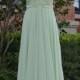 Mint Green Chiffon Sweetheart Neckline Zipper Back Bridesmaid Dress Wedding Dress Prom Dress Floor Length With Pleats