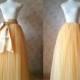 Full Floor Length Tulle Skirt. Apricot Bridesmaid Tutus. Full Tulle Skirt Wedding. Maxi Tulle Skirts. Custom Size Belt. Bridesmaid Dress