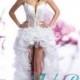 JWD093 sexy clear boned lace high low bride bridal gowns