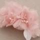 Pure Silk Bridal Headpiece, Flower, Bridal Hairpiece, Pink Bridal Hair Flower, Pink Bridal Flower Comb, Blush Pink Wedding Hair Accessory