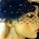 Great Gatsby Headband, Flapper Headband, Downton Abbey, Headband, 1920s Head Piece, Art Deco Headband, SAPPHIRE BLUE, Soft Velvet Ties