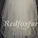 3 layer Bridal Veil, elegant white ivory simple rope edge veil + Comb