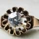 Antique Engagement Ring 0.33 Carat Mine Cut Diamond Vintage Engagement Ring 1/3rd Carat setting 14k Rose Gold Unique Engagement Ring
