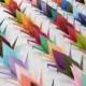 100 Small Origami Cranes In 100 Different Rainbow Colors Origami Paper Cranes