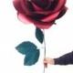 Marsala Paper Rose - Marsala Paper Flower - Single Paper Rose - Decorative Wedding Bloom
