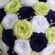 Pop of Pearls - Ribbon Flower Origami Bouquet for Brides and Bridesmaids/ Weddings