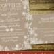 Rustic Snowflake Winter Wedding Invitations with Lace Snowflakes on Burlap 