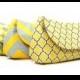 Bridesmaid Clutches Wedding Clutch Bridesmaids Gifts Purses Choose Your Fabric Gray Yellow Set of 4
