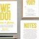 PRE-ORDER for Jan. 4 / Printable Wedding Invitation PDF / 'We Do!' Fun Wedding Invite / Yellow and Grey or Custom  / Digital File Only