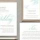 PRE-ORDER for Jan. 4 / Printable Wedding Invitation PDF / 'Classic Calligraphy' Vintage Invitation / Mint and Gray / Digital File Only