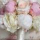 Peony and Rose Wedding Bouquet - Ivory and Blush Peony and Rose Wedding Bouquet