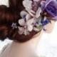 bridal headpiece, purple hair flower, luxury bridal hair piece, wedding headpiece, floral headpiece, purple hair comb, hair accessories