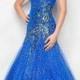 Mermaid Sweetheart Tulle Court Train Royal Blue Prom Dress 2015