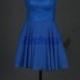 Short royal blue chiffon bridesmaid dress 2016, cheap prom dresses under 100, cute lace women gowns for wedding party.