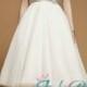 JWD055 tea length short little white wedding dress vintage inspired