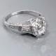 Antique Vintage Art Deco Platinum Diamond Engagement Ring