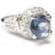 Gorgeous Blue Topaz White Sapphire Ring 14K Size 8 Vintage