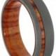 Holiday Sale 15% Off Titanium Ring and Tulip Wood Wedding Band, Sandblasted , Ring Armor Waterproofing Included, Custom Wedding Ring