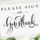 Please Sign our Guestbook Sign - 5x7 sign - DIY Printable sign in "Bella" black script - PDF and JPG files - Instant Download