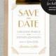 PRE-ORDER for Jan. 4 / Printable Wedding Save the Date PDF / 'Glamourous Gatsby' Art Deco 1920 Card / Honey Gold Grey / Digital File Only