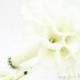 Real Touch Calla Lily Bridal Bouquet Groom's Boutonniere in White with Lace Wrap - Customize for Your Colors Real Touch Calla Lily